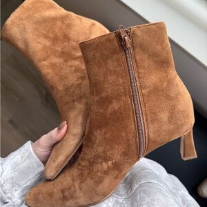 Steve Madden Camel Suede Ankle Booties